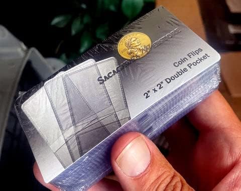 100 pakiranja dvostrukog džepa 2x2 Neplastificirani vinilni okret sigurno za dugoročno skladištenje novčića