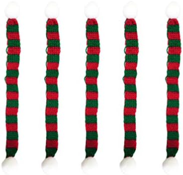 Soimiss 20pcs božićni mini pleteni šešir šal božićni ukras drveća minijaturna boca poklopac diy zanatske lutke šešir nakit čineći zeleni