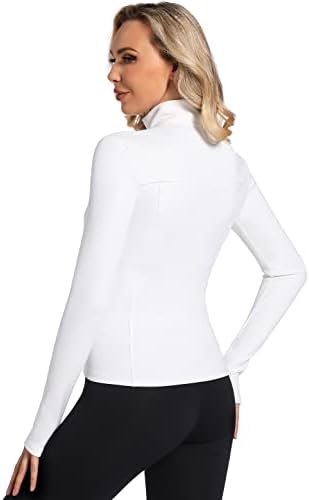 Qualydyne ženska jakna za vježbanje lagana puna atletska jakna s zip joga vitka jakna s trčanjem jakne s rupama palca