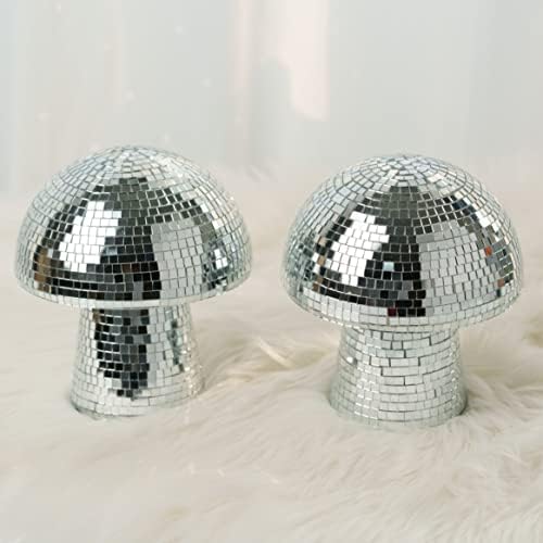 Disko kugla gljiva 2 pakiranje Disco kuglice dekor Disco dekor gljiva ogledalo Glitter Disco kugla za kućne umjetničke ukrase, Disco
