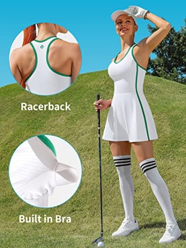 Ženska teniska haljina Actaca s džepovima s kratkim hlačama i grudnjakom v vratnim trkačkim golf odijelima