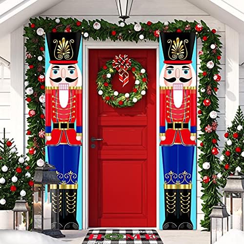 Faronze božićni oraščić za orah za vrata trijem dekor zatvoreni i vanjski - moderni dekor kuće - šareni orah božićni baneri za ulazne