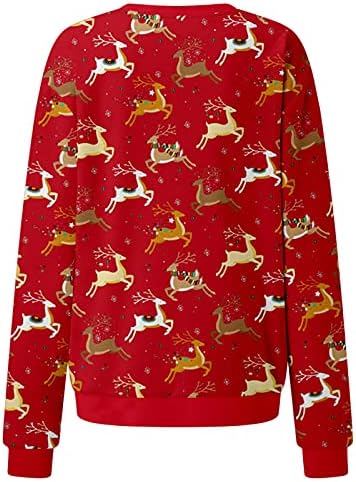 Ženski džemperi padaju 2022. povremene Xmas Grafičke odjeće Twishirts Bluus chirstmas jeleni pulover vrhovi