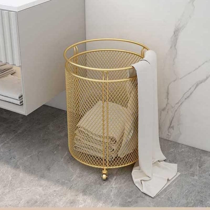 metalna košara za prljavu odjeću s kotačićima organizator prljave cilindrične košare za rublje razvrstavač košara za rublje u kupaonici