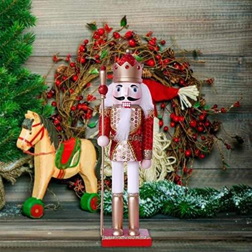 Drveni orah | Drveni orasi za vojnike za vojnike - 30 cm/11,8 inčni božićni drveni orah za stol, ukrasi, kralj i vojnici Nutcrackers