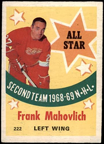 1969. o-pee-chee 222 All-Star Frank Mahovlich Detroit Red Wings vg/ex crvena krila
