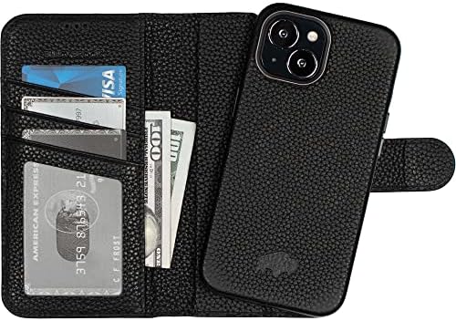 Set pokriva-novčanika BlackBrook za iPhone 14 Plus - Magnetni odvojivi novčanik od prave kože Carson za iPhone 14 Plus - 4 utora za