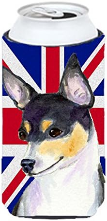 Caroline's Treasures SS4960TBC Terrier štakora s engleskom Union Jack Britanskom zastavom Visok dječački Hugger, Can Cooler Shoove
