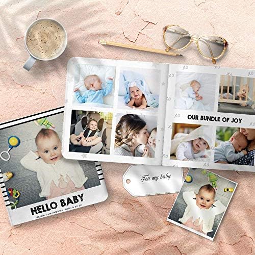 Veelu Custom prve godine dječja memorija Photo Album Book & Photo Journal, Hello Baby 'Personalizirani avanturistički bilježnica Frame