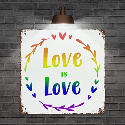 Ljubav je ljubavni metalni znak lezbijski gay napredak Pride metal natpis Rainbow aluminij metalni znak vintage metalni zidni znak