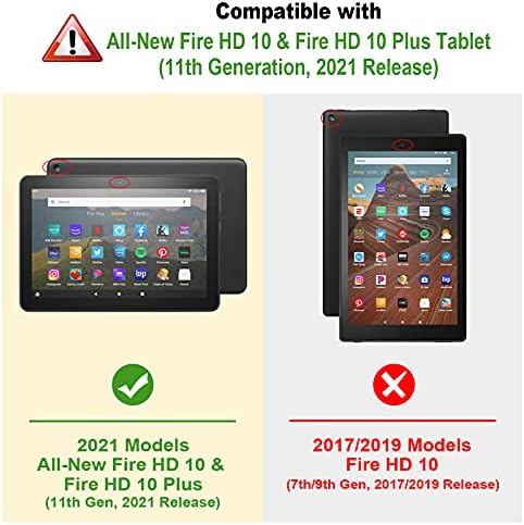 Slučaj Fintie za potpuno novi Fire HD 10 i Fire HD 10 Plus tablet - crni vitki poklopac folije folije + lilac ljubičasta lagana težina