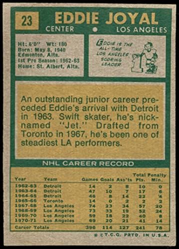 1971. Topps 23 Eddie Joyal Los Angeles Kings-Hockey Good Kings-Hockey