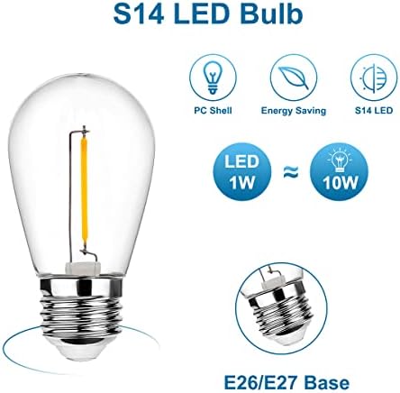 LED žarulje od 914, Vintage Edison žarulja sa žarnom niti od 1 vata, toplo bijelo svjetlo od 2200 K, ekvivalent žarulje sa žarnom niti