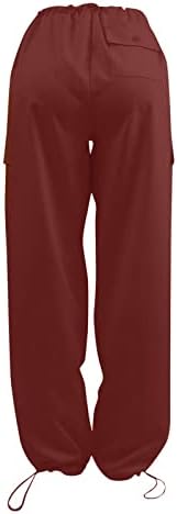 Cokuera teretne hlače Žene vrećasta čvrsta boja ulica hladne teretne hlače jogging hlače privezane hlače s ležernim širokim nogama