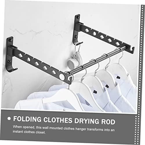 5pcs viseći ormar za sušenje zidna vješalica za odjeću Jednokrevetna Aluminijska Crna