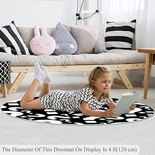 Llnsupply 5 ft okrugli nisko-pile igralište, smiješan upitnik uzorak baby puzava podne prostirke igra igra deka deka dijete dijete