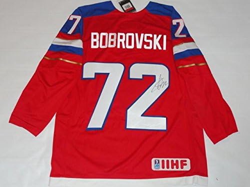 Sergej Bobrovski potpisao je 2014. ruski olimpijski Jersey Bobrovsky licenciran JSA CoA - Olimpijski dresovi s autogramima