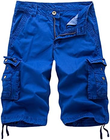 Dudubaby teretni kratke hlače za muškarce casual izvlačenje teretnih kratkih hlača casual modnog trčanja solidne boje više džepnih