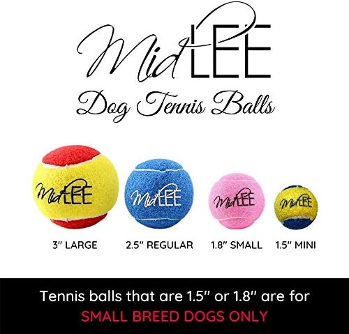 Midlee 3 inčni velike teniske kuglice za pse, pakiranje od 4 izdržljive kuglice igračaka