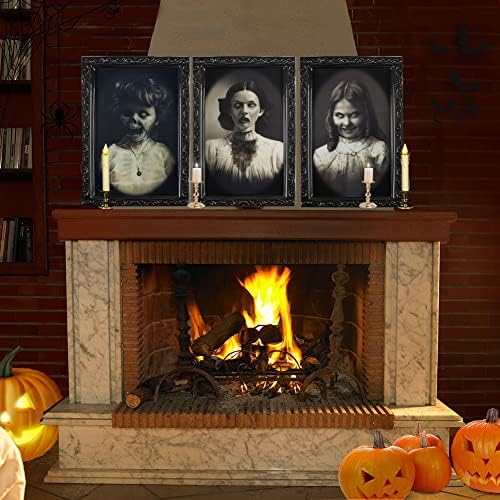 Uređenje zastrašujućeg kraja Halloween Unutarnja 3D Promjena lica Moving Frame Frame Portret jezivi ukrasi za Halloween za dvorac ukleti