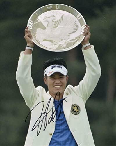 Hideki Matsuyama Potpisan autogram 8x10 Fotografija - 2021 Masters Champion Flag Ball B - Fotografije s autogramima golfa