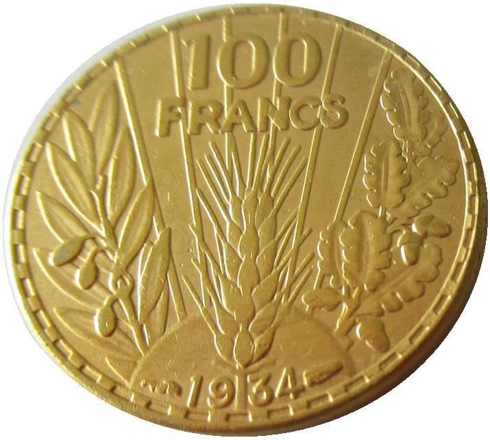 100 franaka 1929-1936. Neobavezni francuski frack inozemna kopija zlatna komemorativna kovanica