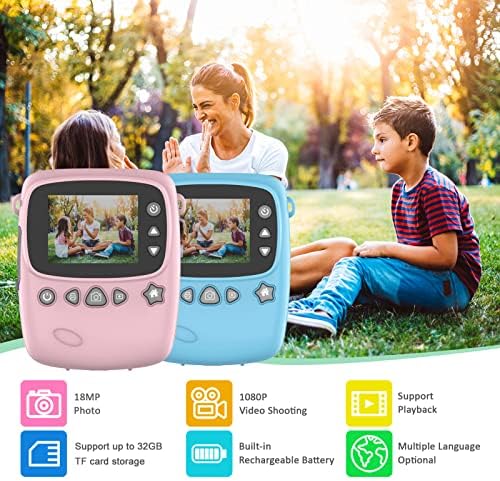 Prijenosna dječja instant kamera za ispis, digitalna video kamera visoke razlučivosti, 1080 MP, 18mp, 2,3-inčni veliki zaslon, smiješni