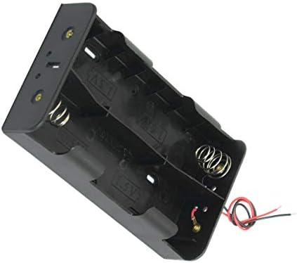 Aexit crne plastične baterije, punjači i pribor 4 x 1.5V D Kutija za držač baterije W Strips Strips Wire Leads