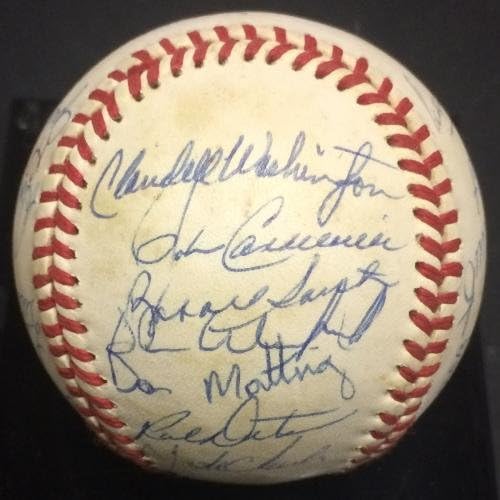 1988. Yankees tim potpisao je bejzbol 24 Auto Billy Martin Winfield Mattingly CoA - Autografirani bejzbol