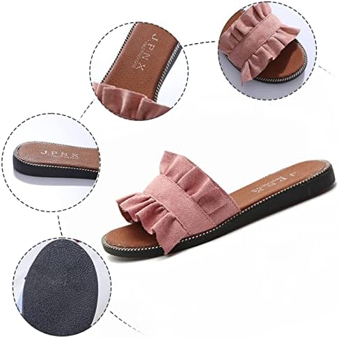 Ženske cipele papuče rimsko ljeto za vanjske sandale ravne sandale sandale dame udobno klizanje na sandalama za žene odjevene sandale