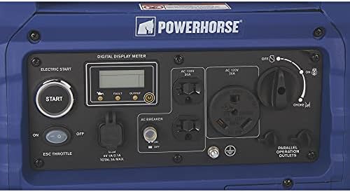 PowerHorse Inverter Generator - 4500 vatara, 3500 ocijenjenih vata, električni start, EPA i CARB kompatibilni, model lc4500i