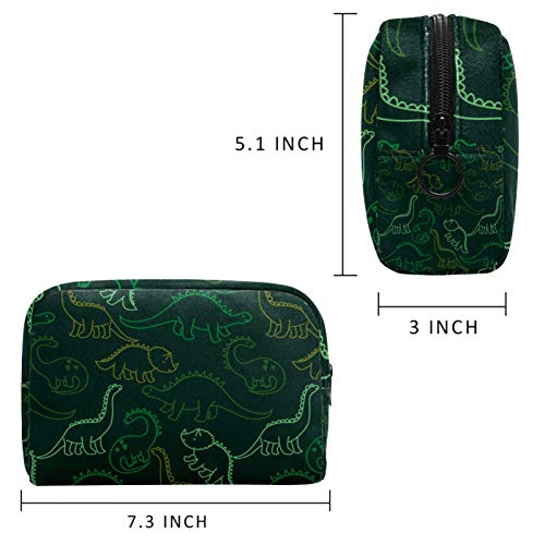 Zeleni obris uzorka dinosaura Kozmetička torba za putničku torbu Velikog kapaciteta za višekratnu upotrebu torbica za toaletna vreća