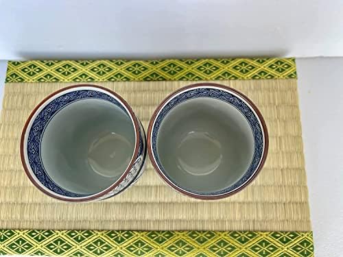 Japanski porculanski čaša za čaj Set Yunomi, 7.17 tekućine, Arita Ware, tradicionalni japanski uzorak Jimon-Ori, set od 2 kg387305