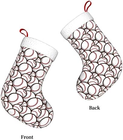 Cutedwarf uzorak bejzbola Christma čarape Xmas ukrasi za drveće božićne čarape za božićne blagdanske zabave darovi 18-inčni
