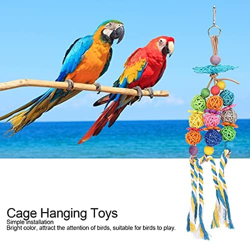 Syh & aqye 2pcs papiga igračka, papagaj rattan lopta žvakaći kavez za viseće ptice grickanje niza za potrepština za kućne ljubimce