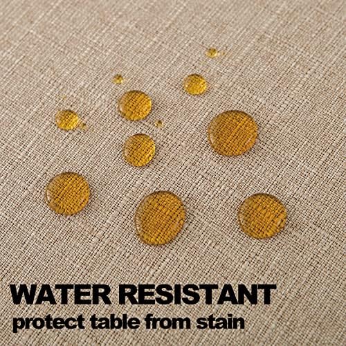 NLMUVW Prirodna posteljina Tablecloth pravokutnik od lanenog platna Teksturirana stolna tkanina otporna na vodu otporni na stol otporne