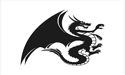 Ambasonne Celtic Dragon Keramički držač za četkice za zube, jednobojne fantastične tematske stvorenje Gothic Tattoo Graphic, Dekorativna