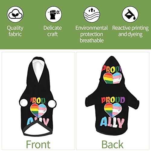 Mjesec ponosa LGBTQ gay ponos Ally Dog Hoodies, kostimi za odjeću za kućne ljubimce, kućni ljubimci nose kapuljaču za duksericu za