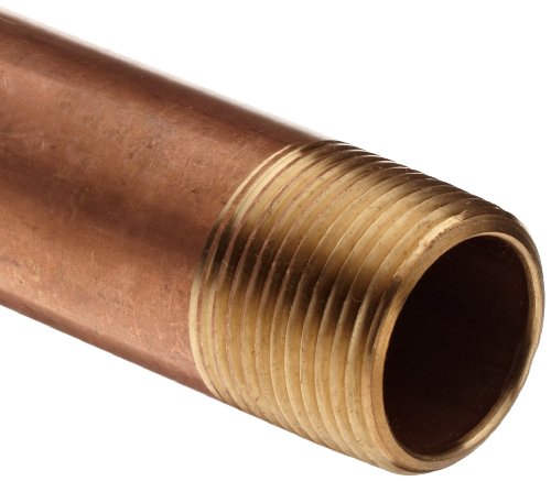 Merit Brass-2012-200 Priključak za cijevi od crvene mesinga, dimensions, bešavni po standardu 40, vanjski promjer 3/4 NPT X dužina