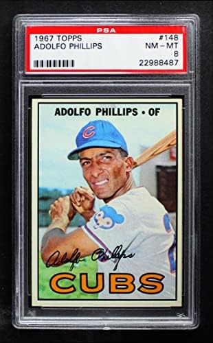 1967. Topps 148 Adolfo Phillips Chicago Cubs PSA PSA 8,00 CUBS