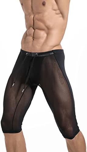 Mufeng muške mrežice hladna suha kompresija joga vježba uske kratke hlače vidi kroz fitness vježbanje gamaša za bodybuilding hlače