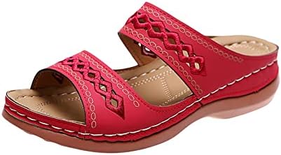 Ženske papuče vintage šuplje klizanje na dijapozitivima udobnost debela donje dame casual flip flops sandale na plaži