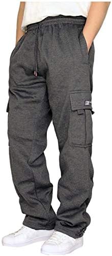Muške teretne hlače od flisa u teškoj kategoriji s elastičnim strukom, planinarske hlače, Muške trenirke za trčanje, sportske