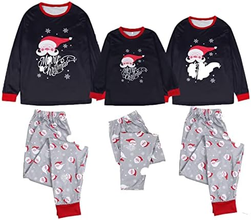 Božićna pidžama za obitelj, Merry Christma Djed Mraz Print i hlače odjeću Set Xmas obiteljska pidžama