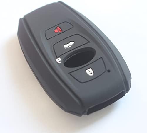 KCPROS 2PCS Crni guma Silikone 4 gumbi Pametni ključ Fob Core Cose Skin Protector bez ključa s privjesom za ključeve kompatibilan s