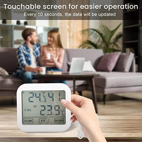 BMZMldo digitalni termometar Hygrometar visoke točnosti temperature mjera vlage s brzim osvježavanjem zaslona osjetljivog na dodir