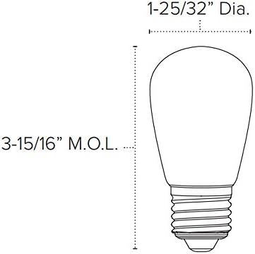 Profesionalne LED žarulje 914-926-14, Podesive svjetline, prozirne leće, 1,4 vata, 120 V, 48 lumena, 5500