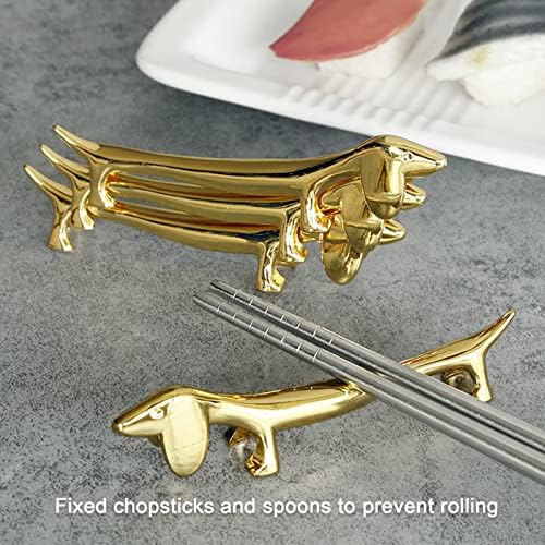 Topincn 4PCS CHAPSTICK REST, držač za štapiće za višekratnu upotrebu Slatka životinjska dizajn zlatni štapić za štapiće.
