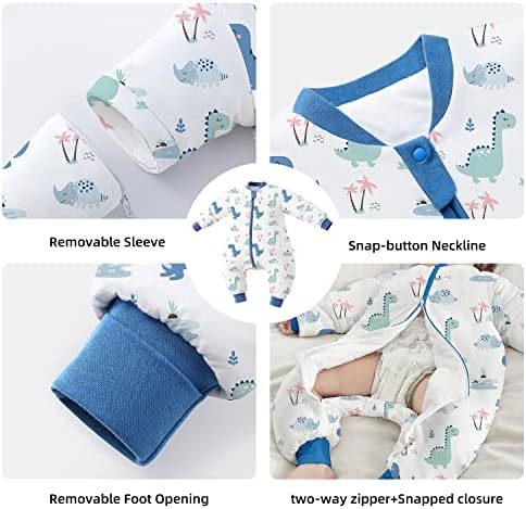 usbettas baby sysuit, pamučni pametni termostatski prijelaz za spavanje 1.0Tog vreća