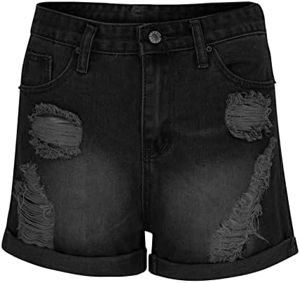 Ženske rippene traper kratke hlače Summer Mid Rise Jean kratke hlače povremene kratke traperice seksi kratke hlače s džepovima